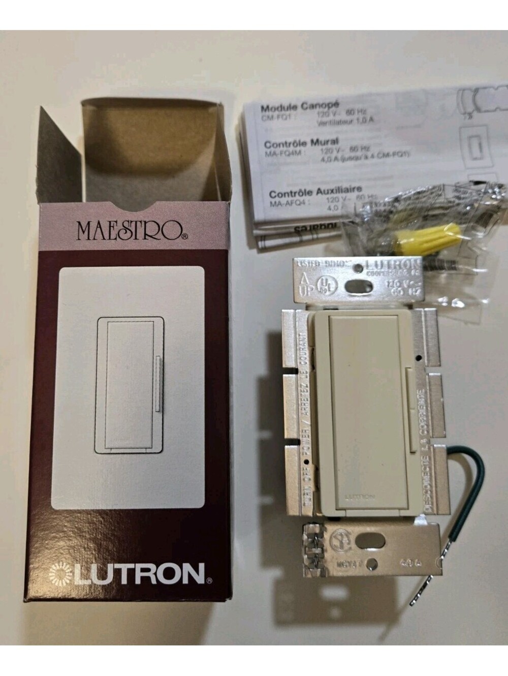 Lutron Maestro Companion Fan Control 7-Speed MA-AFQ4-AL ALMOND 4.0 A